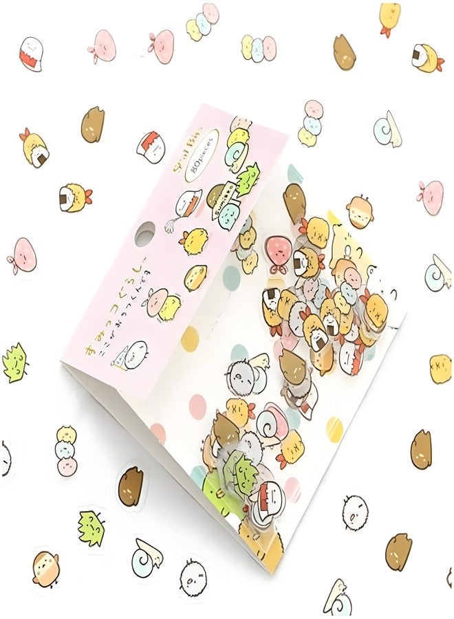 Kryoflare 80Pcs Stationery Stickers, Kawaii Cat and Bear Designs, Decorative Stickers for Diary and Scrapbooking - Image 1